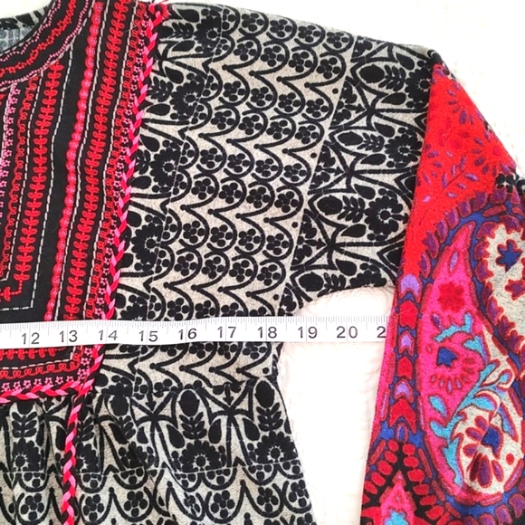 Earthbound Urban Nomad Womans Paisley Long Sleeves Embroidered Dress S/M - Picture 7 of 10